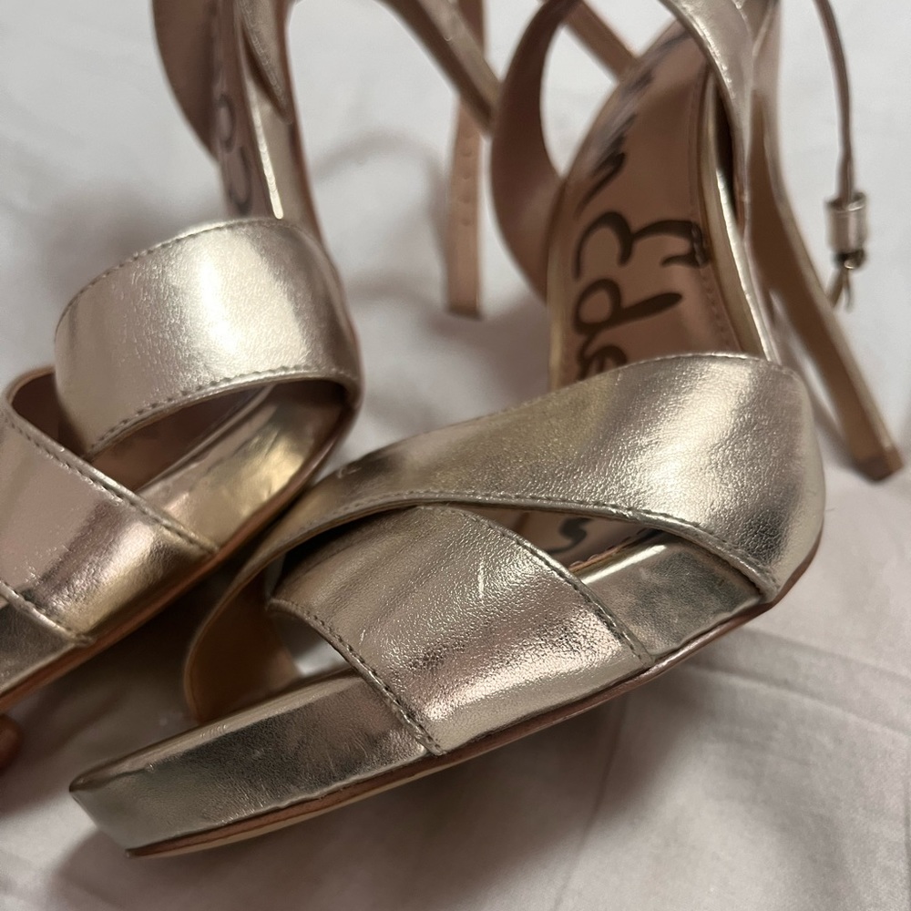 Sam Edelman, Gold, Modern platform heel. - Picture 7 of 8